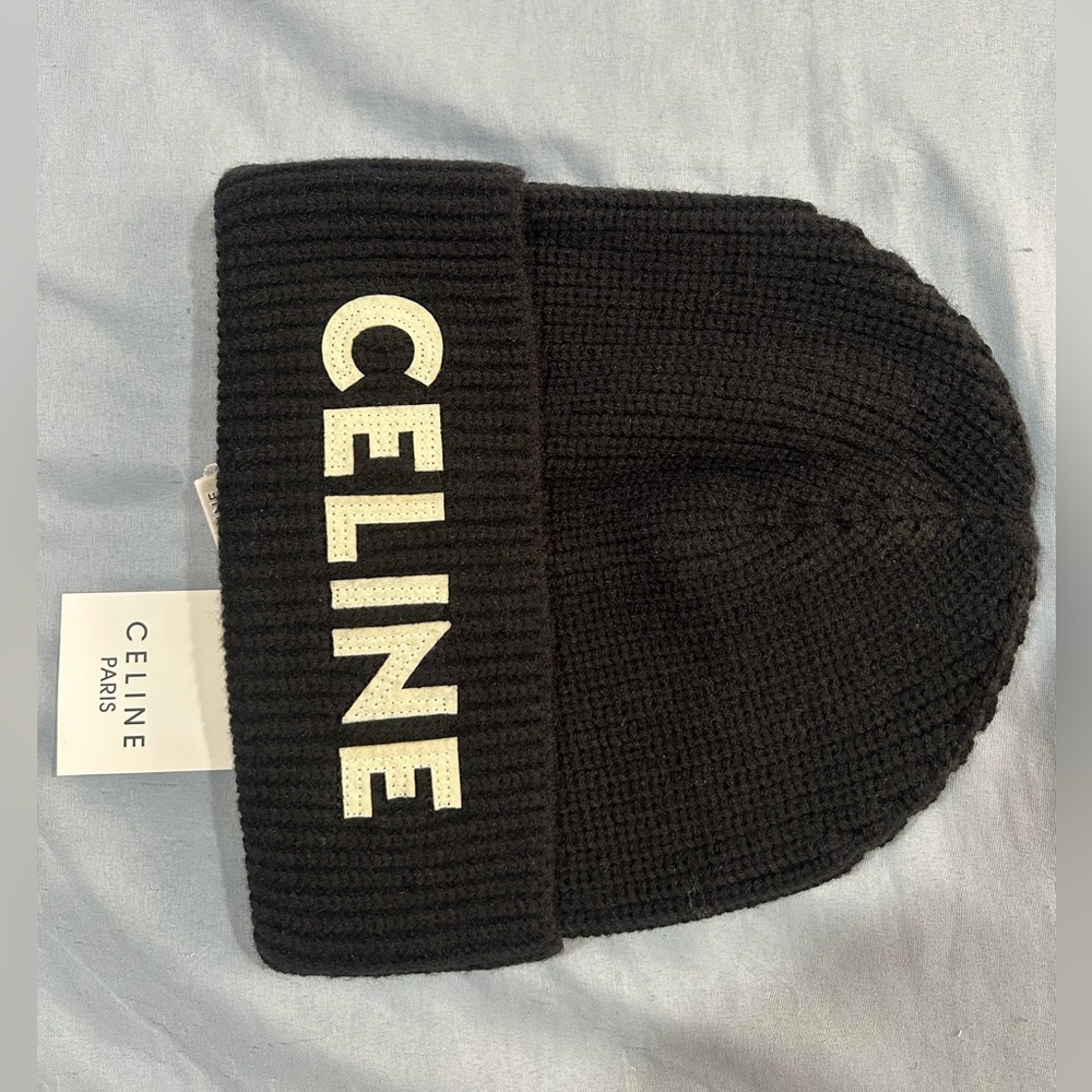 Celine Black Knit Beanie